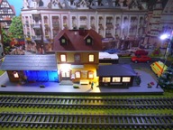 Dworzec Kolejowy COLMNITZ z Oświetleniem Led w H0