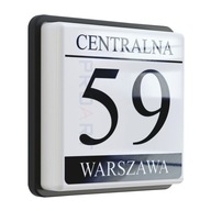 PODŚWIETLANY numer domu LED modna tabliczka adresowa na dom N 230V modny