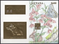 **822 GUJANA BL.389 = 50E - PIES, ROK PSA - ZŁOTA FOLIA - 2