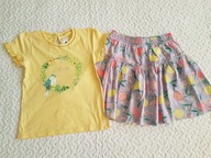 Cool Club spódnica w cytrynki nowa i żółta bluzka roz 128