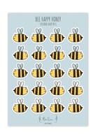 Zestaw naklejek pszczoły pszczółki Bee Happy sticker sheet naklejki BuJo