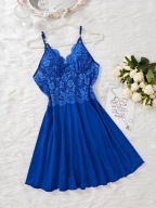 piżama damska koszula nocna sukienka vintage modna GRANAT KORONKA