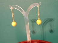 Kolczyki boho z kamieniem kalcyt miodowy