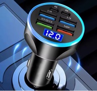 Ładowarka samochodowa 150W | 4x USB | Wyświetlacz LED | Szybkie ładowanie