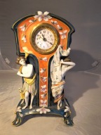 Budzik w secesyjnej ceramice - sprawny