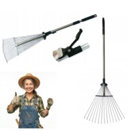 GRABIE DO LIŚCI TRAWY WACHLARZOWE TELESKOPOWE REGULOWANE RĄCZKA METALOWE