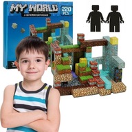 KLOCKI MAGNETYCZNE SZEŚCIANY 220 KLOCKÓW W TYM 2 FIGURKI GIGANT KARTONIK