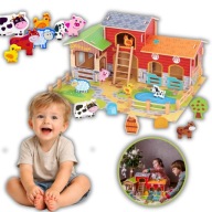 MEGA FARMA FIGURKI ZWIERZĄT STAJNIA OBORA KURNIK 18 EL. WOOPIE GREEN