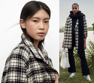 MANGO płaszcz w kratkę z kolekcji Teen dla nastolatek 13 14 lat