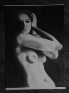 „Półmrok” – akt kobiecy, rysunek ołówkiem346 (oryginał) dla 884 Skubalskich