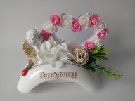 Stroiki Na Cmentarz – Anioł Z Sercem Róże Biel - Róż