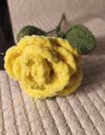 Kwiat Róża klasyczna ŻÓŁTA na szydełku 35 cm