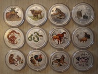 LUNAR 2 II KOLOR - 12 x 2 $ AUSTRALIA 2008 - 2019 12 x 2 $ 12 x 2 OZ 999