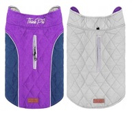 Kurtka dla Psa Zimowa Dwustronna Odblask Fiolet M