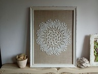 OBRAZ SHABBY RETRO LEN KORONKA