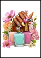 A2 PLAKAT DO SALONU MANICURE URODY, PLAKAT DLA KOSMETYCZKI PAZNOKCIE LAKIER