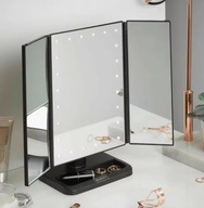 Lusterko do Makijażu Podświetlane LED Malowania DUŻE POWIĘKSZAJĄCE CZARNE