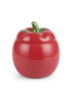 SMUKEE HOME Pojemnik z Pokrywką Papryka 600 ml Czerwony Ceramiczny