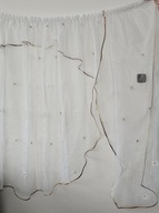Firana z organtyny, biała, brąz ombre, szer. 400x wys. 180cm, , 9x@