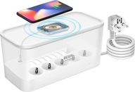 ORGANIZER KABLI SKRZYNKA BEVA ŁADOWARKA INDUKCYJNA LISTWA ZASILAJĄCA 5-WTYK