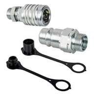 Szybkozłącze Euro gniazdo long M22x1,5 + wtyczka M22x1,5 + osłony czarne