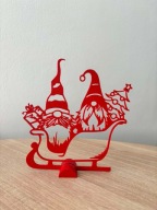 DEKORACJA BOŻONARODZENIOWA ŚWIĄTECZNE SKRZATY GNOMY NA SANIACH