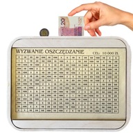 Skarbonka wykreślana 10000 zł Wyzwanie Oszczędzanie Wykreślanka
