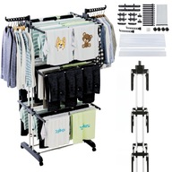 SUSZARKA NA PRANIE STOJĄCA XXL SKŁADANA WYTRZYMAŁA 50kg STABILNA NA KÓŁKACH