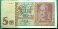 BANKNOT DO KOLEKCJI NIEMCY 5 MAREK 1942