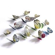 Naklejki ścienne 3D zdejmowane do pokoju dziecięcego Motyle 24szt