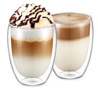 SZKLANKI DO KAWY ZESTAW SZKLANEK DO LATTE TERMICZNE 350ML KUBKI DO HERBATY