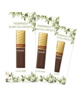 PODZIĘKOWANIE DLA GOŚCI MERCI NA KOMUNIĘ ŚLUB CHRZEST WESELE - 6 SZTUK [W]