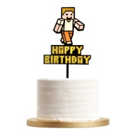 Topper Minecraft na tort 3D Happy Birthday Urodziny Dla Dzieci