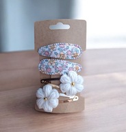 Spinki do włosów szydełkowe kwiatki 4 szt.