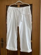 SPODNIE BIAŁE GEORGE (44)2XL DŁUGIE KORONKA BAWEŁNA