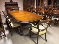 Angielski zestaw stylowy STÓŁ 8 KRZESEŁ 12 osób KOMODA Kredens Stylowe