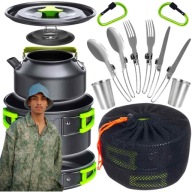 ZESTAW NACZYŃ TURYSTYCZNYCH KUCHNIA TURYSTA SURVIVAL PREZENT URODZINY KUBKI