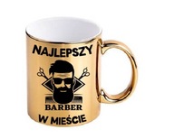 Złoty kubek dla barbera do kawy praca na urodziny na prezent