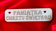 Napis ze sklejki "pamiątka chrztu świętego"