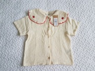 Piękna bluzka Minories ecru w truskawki nowa roz 122-128