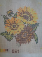 OBRAZ NA KANWIE SŁONECZNIKI kompletny zestaw, szydełkowanie latch-hook