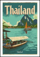 A2 KOLOROWY PLAKAT OBRAZ TAJLANDIA THAILAND, AZJA, VINTAGE RETRO