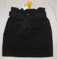 H&M spódnica 34 wysoki stan mini jeansowa falbanka