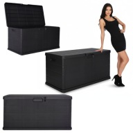 DUŻA SKRZYNIA OGRODOWA PLASTIKOWA NA ZABAWKI PODUSZKI NARZĘDZIA ZAMYKANA