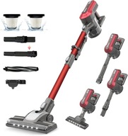 ODKURZACZ BEZPRZEWODOWY PIONOWY PRZENOŚNY MOCNY CZERWONY V10 450W 60MIN