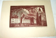 WŁADYSŁAW SKOCZYLAS - DRZEWORYT ORYGINALNY MOTYW ZE STAREJ WARSZAWY