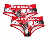 2-pack Modne slipy męskie JOCKMAIL z geometrycznym wzorem L