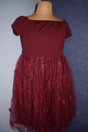 SHEIN PIĘKNA SUKIENKA TIULOWA BURGUNDOWA NOWA_44