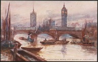 London. Westminster Bridge and Houses of Parliament - C.W. Faulkner 1908