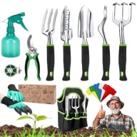 ZESTAW NARZĘDZI OGRODOWYCH OGRODNICZYCH DUŻY RĘKAWICZKI SEKATOR TORBA 11SZT